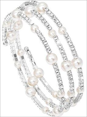 Rhinestone Cuff Bracelet Multilayer Crystal Bangle Adjustable Women Jewelry